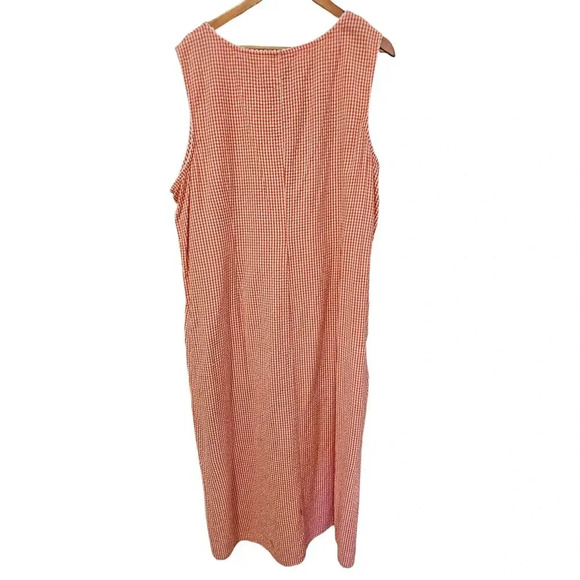 Carolina Blues Checkered Midi Dress Orange Size 26 - Picture 2 of 5